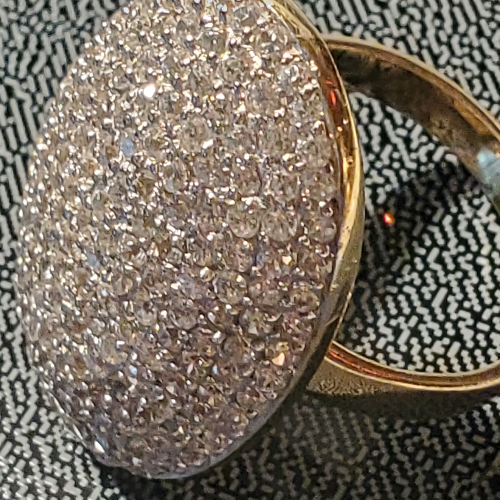 Elegant Gold and Silver Crystal Ring